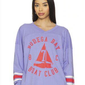 DAYDREAMER Oversized Jersey in washed cobalt size L/XL